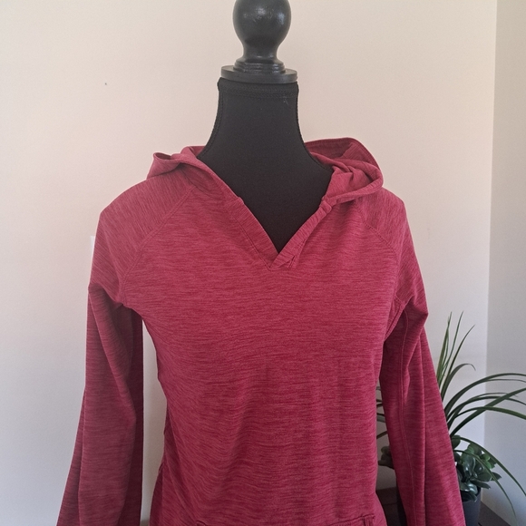 Tuff Athletics Activewear Top Pink Size Medium Long Sleeved Hooded Top Yoga - Picture 5 of 11